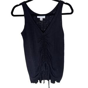 Treasure & Bond Cinched Front Knit Tank - Black Size XS